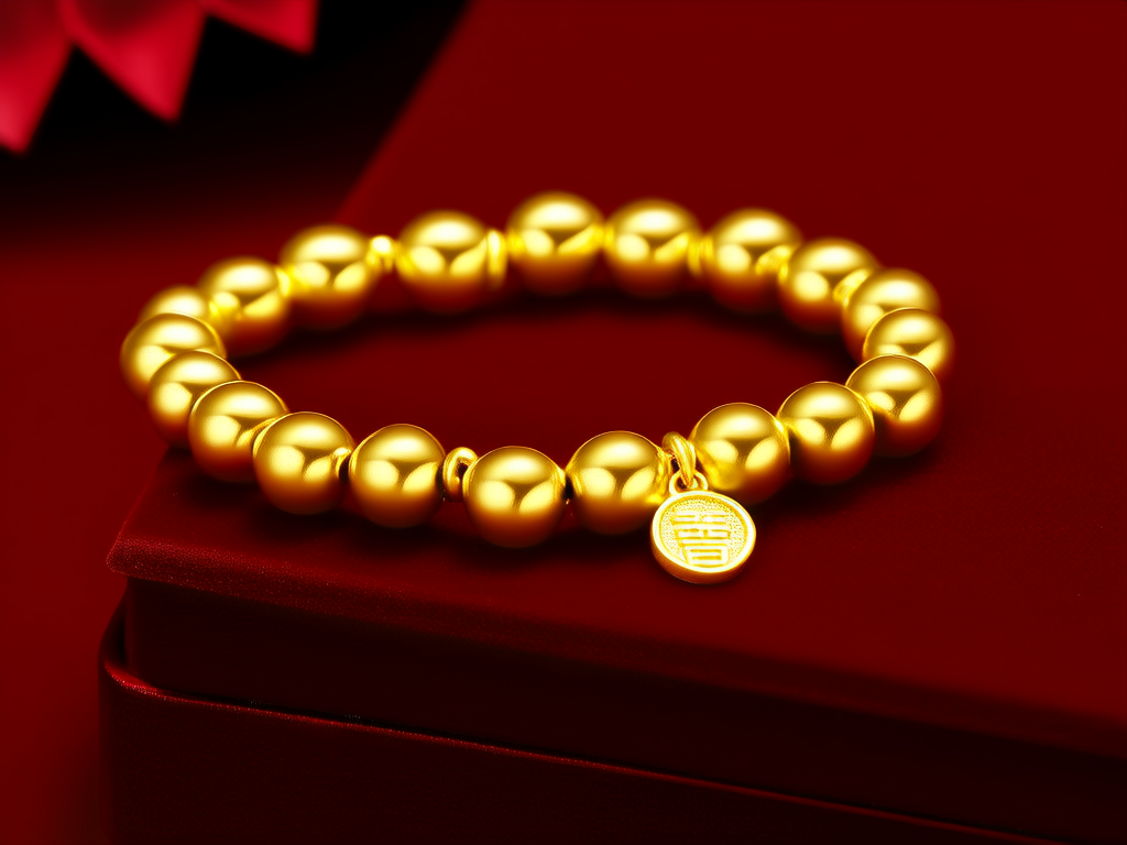黄金金珠手链图片